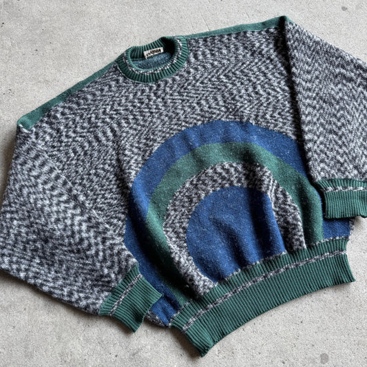 Gianni Versace 80s Patterned Knit Sweater