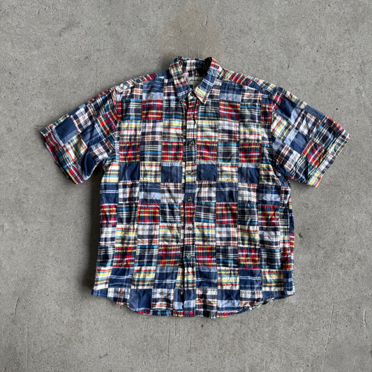 Eddie Bauer Plaid Patchwork Button Down Shirt