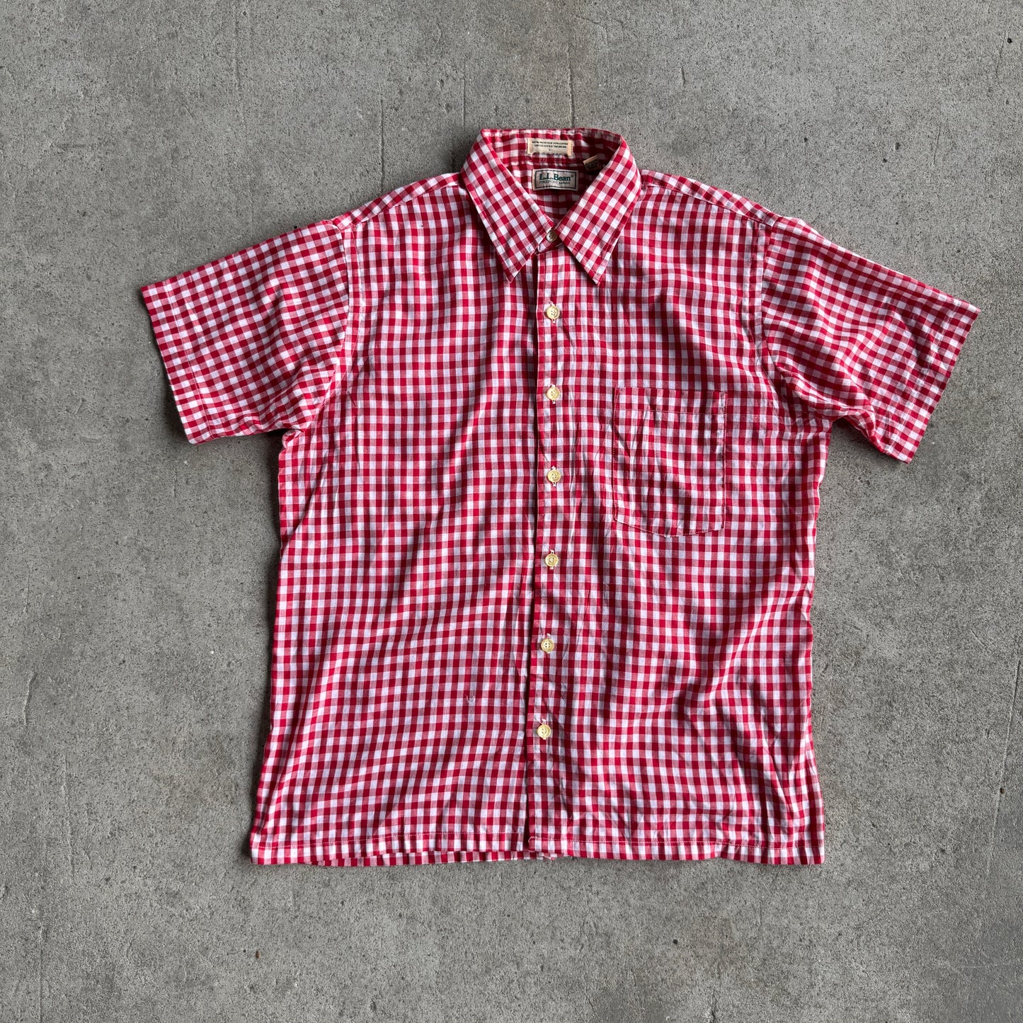 L.L.Bean Red Plaid Button Down Shirt