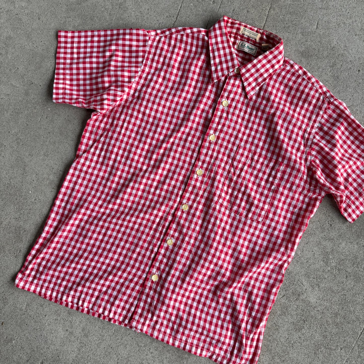 L.L.Bean Red Plaid Button Down Shirt