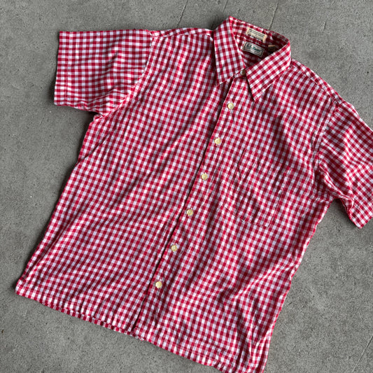 L.L.Bean Red Plaid Button Down Shirt