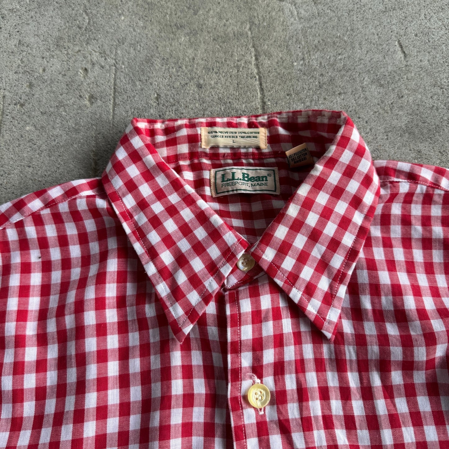 L.L.Bean Red Plaid Button Down Shirt